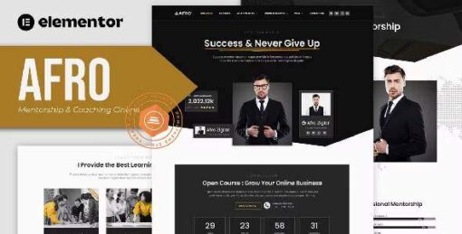 AFRO - Mentorship & Coaching Online Elementor Template Kit