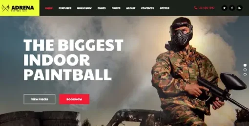 Adrena  Airsoft Club & Paintball WordPress Theme