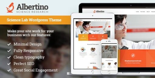 Albertino Theme GPL - Science Laboratory Research Technology WordPress Theme v1.6.1