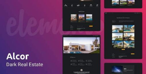 Alcor — Dark Real Estate Elementor Template Kit