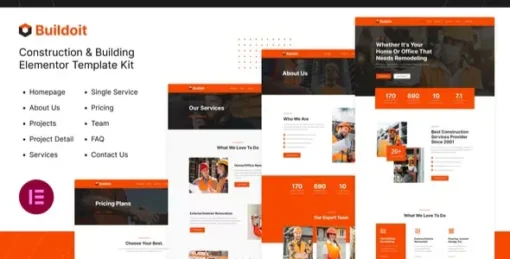 Buildoit Construction & Building Elementor Template Kit