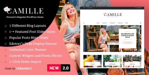 Camille – Personal & Magazine WordPress Theme v2.2