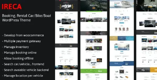Car, Boat, Bike Booking Rental Theme - Ireca