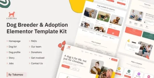 Carine Dog Breeder & Adoption Elementor Template Kit