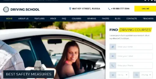 Driving School  WordPress Theme