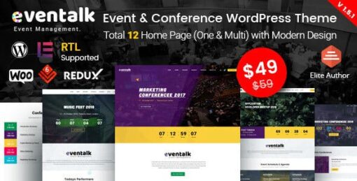 EvnTalk – Event Conference WordPress Theme v1.6.9