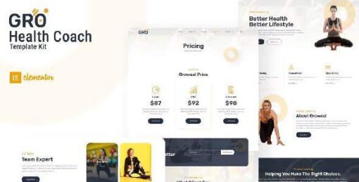 Groweal - Health Coaching Elementor Template Kit