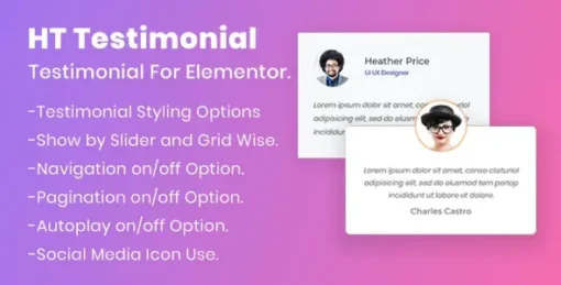 HT Testimonial For Elementor