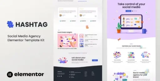 Hashtag - Social Media Agency Elementor Template Kit