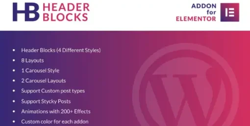 Header Blocks for Elementor - WordPress Plugin