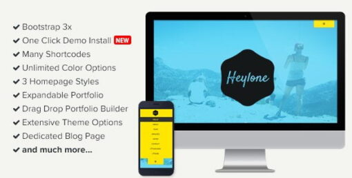 Heylone – One Page Parallax WordPress Theme v1.7