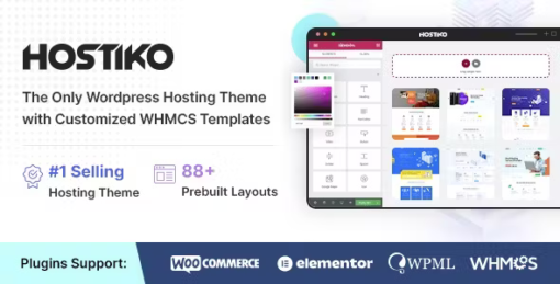 Hostiko 2.0 WHMCS Hosting Wordpress Theme v2.1.3