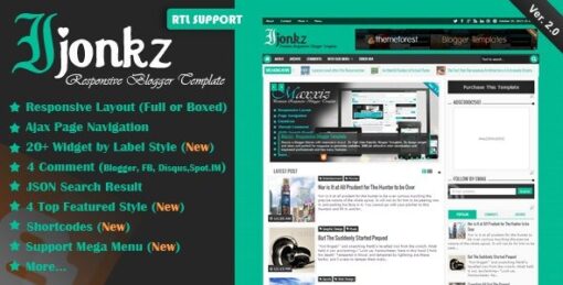 Ijonkz – Responsive Magazine & News Blogger Template v2.0