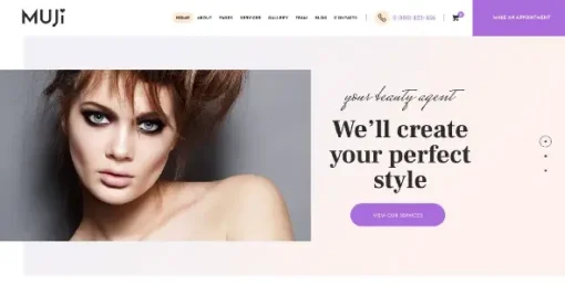 Muji  Beauty Shop & Spa Salon WordPress Theme