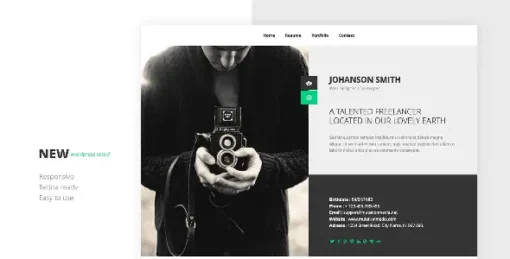 NEW Retina Ready WordPress Vcard Theme