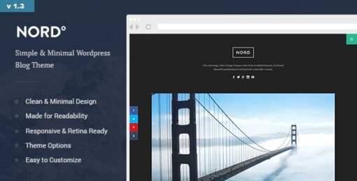 Nord – Simple, Minimal and Clean WordPress Personal Blog Theme v1.4