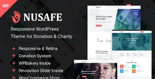 Nusafe  WordPress Theme for Donation & Charity