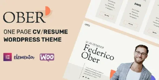 Ober - CV Resume & Personal Portfolio WordPress Theme
