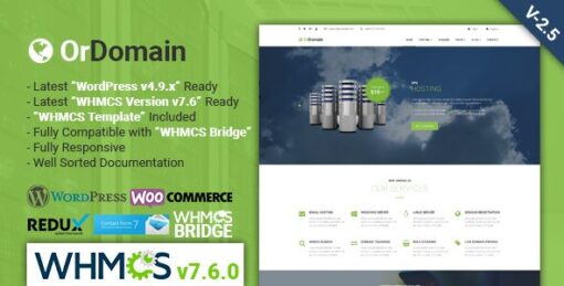 OrDomain – Responsive WHMCS Hosting WordPress Theme v2.5
