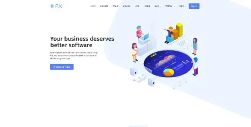 PXaas - App & Software Landing Page WordPress Theme