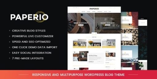 Paperio – Responsive and Multipurpose WordPress Blog Theme v1.7