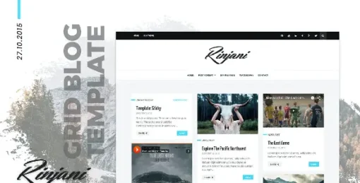 Personal Grid Blog WordPress Theme - Rinjani