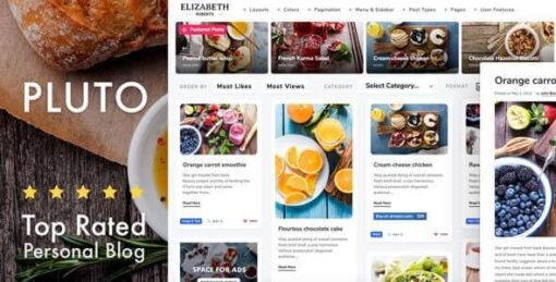Pluto - Personal Masonry Blog Theme for WordPress 4.4.0