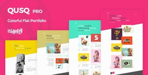 Qusq Pro – Flat Colorful Portfolio v1.6