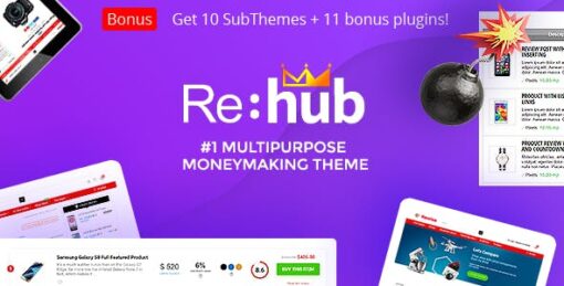 REHub Theme GPL v19.6.8 (Pre-Activated)– Price Comparison, Multi Vendor Marketplace WordPress Theme