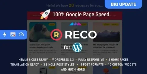 Reco - Minimal Lightweight Theme for Freebies v5.0.0