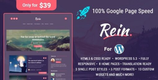 Rein – Minimal Lightweight Dark Theme for WordPress v2.0.0