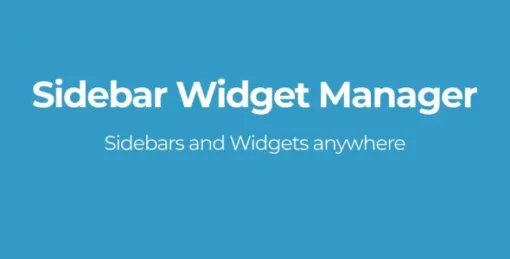 Sidebar Widget Manager