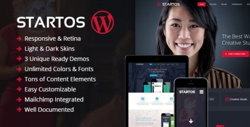 Startos – Modern App Landing Page WordPress Theme v1.5.0