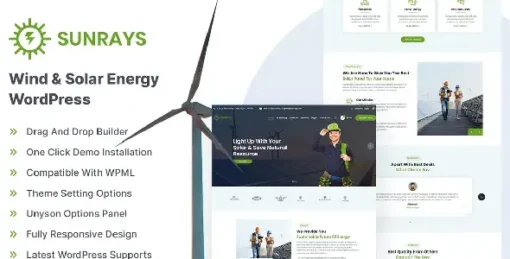 Sunrays – Solar Power & Green Energy WordPress Theme