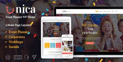 Unica – Event Planning Birthday & Wedding Agency WordPress Theme v1.4.1