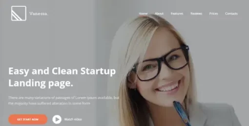 Vanessa - Startup Landing Page WordPress Theme