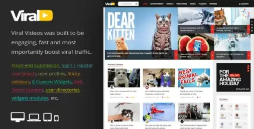 ViralVideo - User Membership News  Magazine WordPress Theme