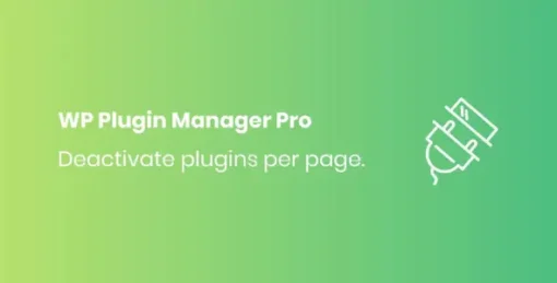 WP Plugin Manager Pro - Deactivate plugin per page