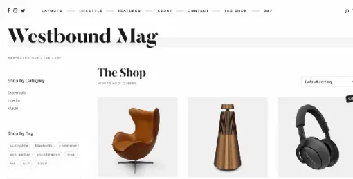Westbound — A Minimalist Blog with WooCommerce WordPress Theme