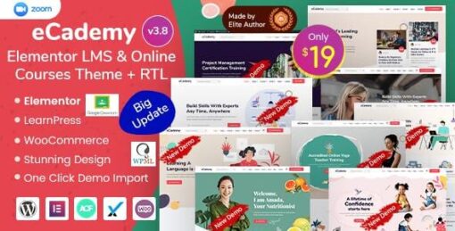 eCademy v6.6 – Elementor LMS & Online Courses