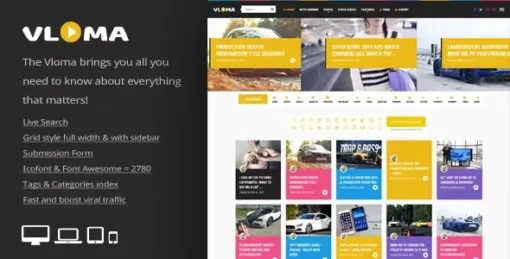 vloma-grid-blog magazine video wordpress-theme